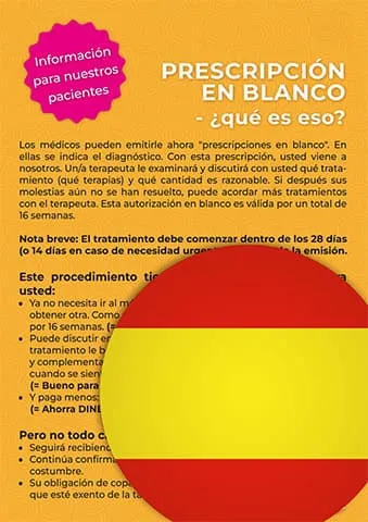 Prescripción en blanco de fisioterapia – Español